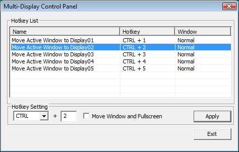 MULTI-DISPLAY CONTROL PANEL A feature to allow a much quicker and simpler working experience in a multidisplay environment.