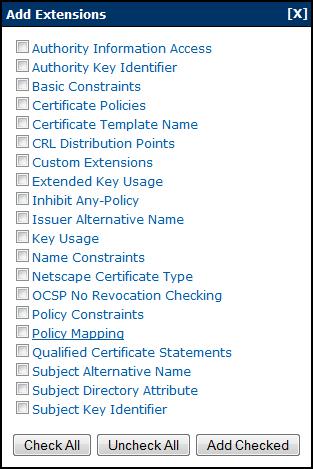 Select the desired extensions and click Add Checked. The selected extensions will be added. Fill in all the required information for each newly added extension.
