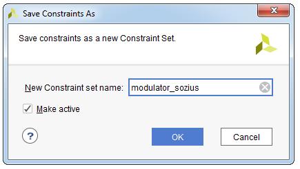 .. - In the Save Constraints dialog box, type the name of the constraints le in the File name eld, for example modulator_sozius, see Figure 9.5. Figure 8.