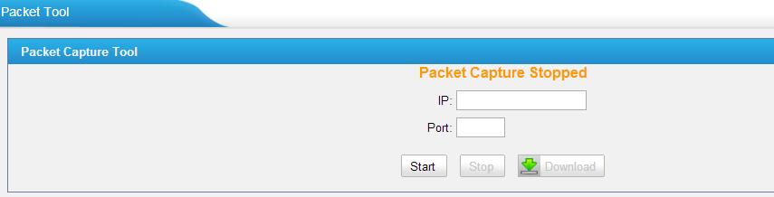 Packet Tool This feature is used to capture packets for technician. Integrate packet capture tool Wireshark in N824.