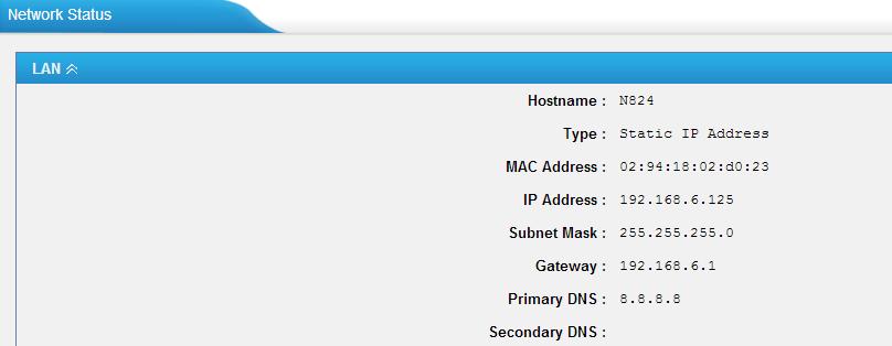 (FXO) Status PSTN trunk status: Idle: the port is idle. Busy: the port is in use.