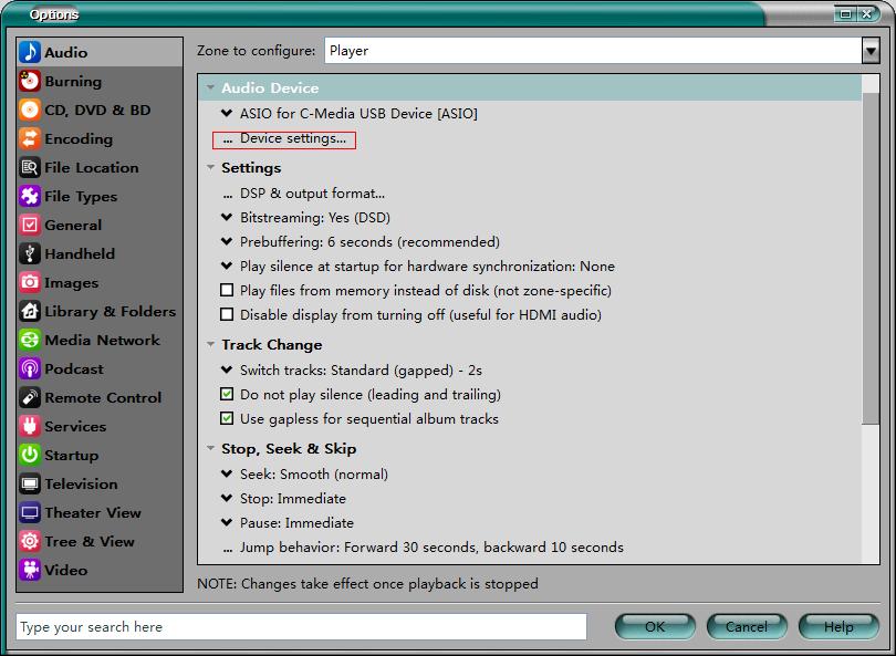 2) In Audio -- Audio Device, choose ASIO for C-Media USB Device [ASIO] 3) Click