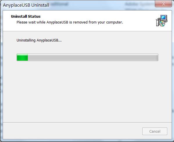 When uninstalling AnyplaceUSB software program, you will find the following message.