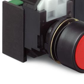 000 cycles IP65 (IP40 for double pushbutton and illuminated selector) (IEC 60529) ➀ 1 to 6mm (the thickness variation is compensated by turning the fixing nut) ➀ Some models may have the degree of