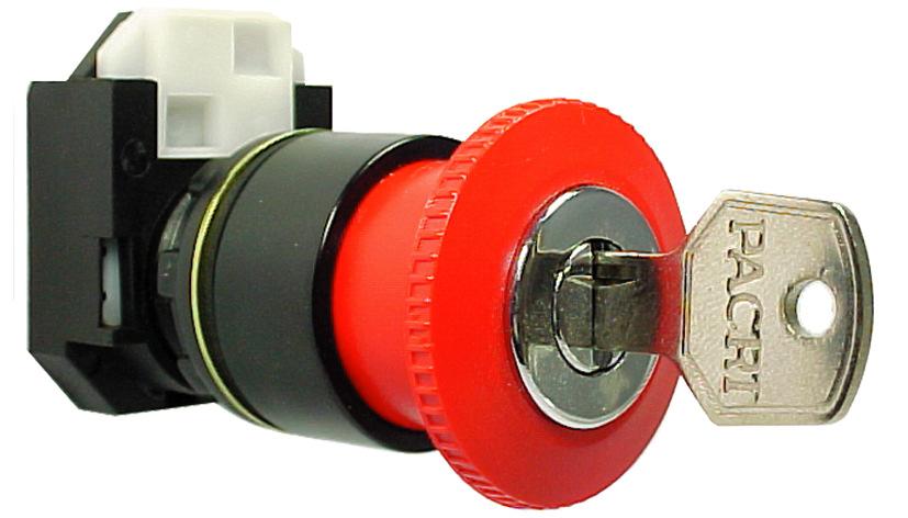 Double Pushbutton Symbol Signaling 22 Control unit with 2 pushbuttons, spring return, green and red cap flush mount.