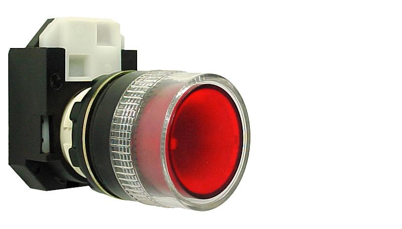 Illuminated Pushbutton ➀ Color ø22 ø30 22 Extended Illuminated pushbutton with spring return and Red C2XLER C3XLER C4XLER extended cap. The cap is lighted on (or off) when operated.