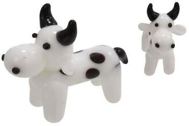 GLASS COW ORNAMENT TY1297 PACK 24 4.