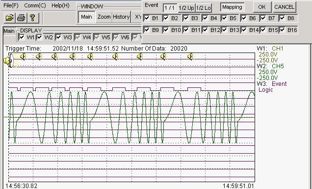 2.1 Displaying Main, Zoom, History, and X-Y Waveforms Displaying Event and Logic Waveforms Click Event Logic to display a dialog box in which you can turn display of each bit ON and OFF.