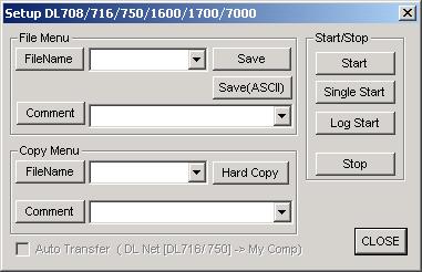 The Save As dialog box appears. Select the destination folder and the file name. Click Save to start communications and save the data. Note Check the communication settings on the DL series side.