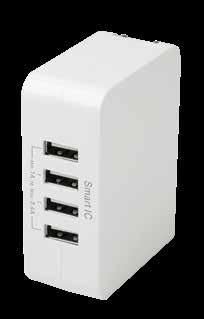 9A 4 Port USB portable rapid travel charging adapter for all phone and tablets. Smart IC technology intelligently identifies each device (2.