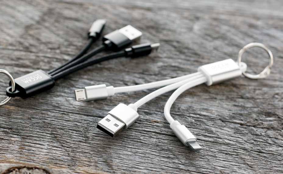 50 L ED831 This metal-encased braided charging cable with Lightning and Micro USB