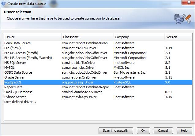 In the Data Source Manager window, select