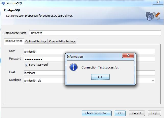 20 EFI Productivity Suite PrintSmith Vision - EFI-Hosted Guide 6. In the PostgreSQL window, complete the Basic Settings tab as follows: a.