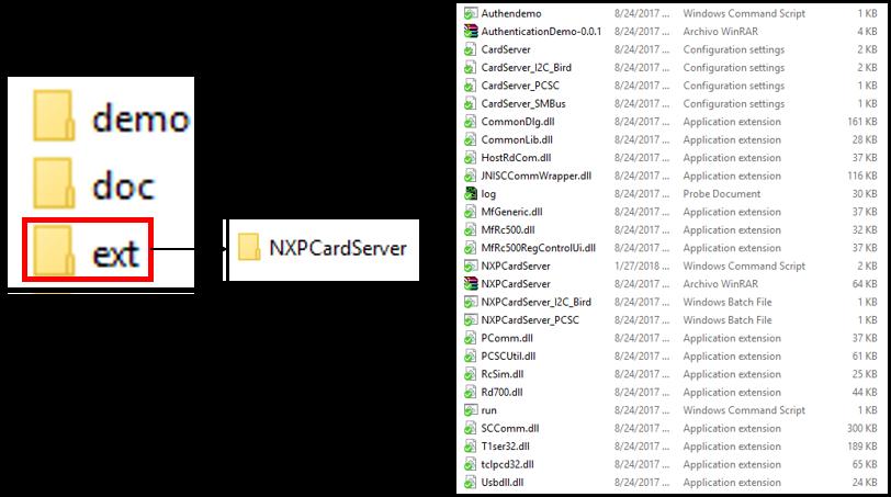 Fig 50. NXPCardServer folder contents. Running A71CH Configure tool To run the A71CH Configure tool: 1. Open the Visual Studio solution _openssl_a71ch_socket_x86.sln.