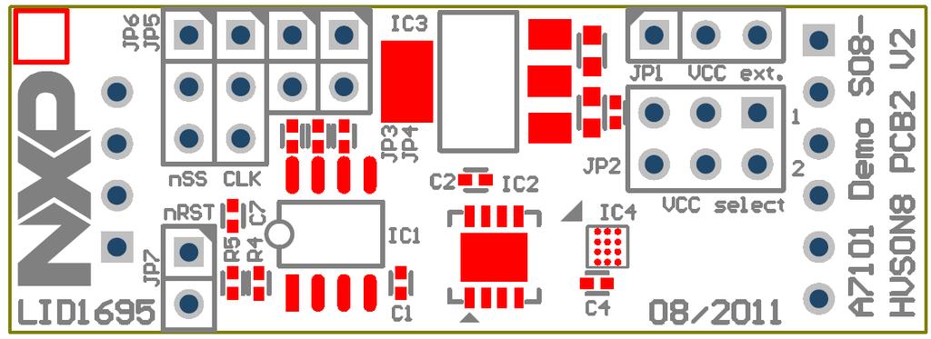 Fig 3. OM3710/A71CHPCB board schematic. Fig 4. OM3710/A71CHPCB board silkscreen.
