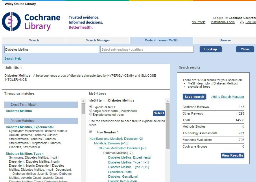 Search in all trees or specific trees with or without term explosion. Use this area to add a MeSH search to Search Manager, view your results, or save an individual MeSH search. MeSH is the U.S. National Library of Medicine s controlled vocabulary used for indexing articles for MEDLINE and PubMed.