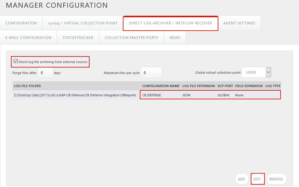 Go to the Direct Log Archiver tab and check if the configurations are replicated as shown below: