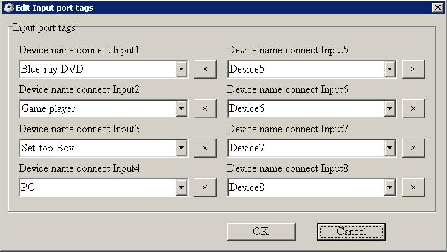 One set of Input/output port tags can be set for Matrix device when COM control mode selected.