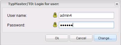 3.3 Change password Press the Cange button in the login dialog to change your
