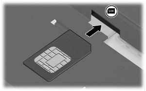 Inserting a SIM CAUTION: To prevent damage to the connectors, use minimal force when inserting a SIM. To insert a SIM: 1. Shut down the computer.