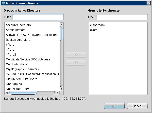 What's New In the Add or Remove Groups dialog window, enter the names of the groups in the Groups to Synchronize field.