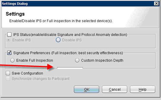 PR_62067 For an IPS configuration, you are not able to configure the Custom Inspection Depth at the Device Group level because the dialog box cannot be resized.