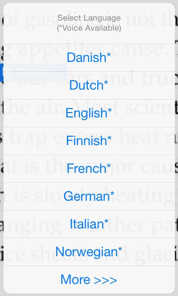 Launching and Using the ipad app Select Text for Translation, Highlight, or Definition Support Press and hold on