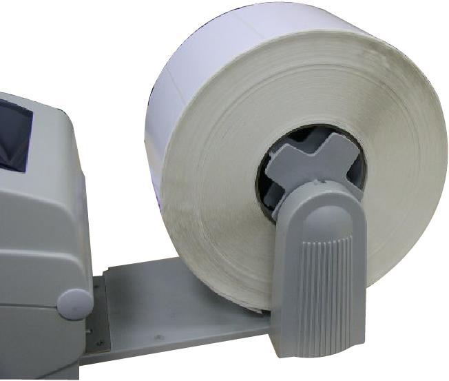 Insert a 3 label spindle into a paper roll.