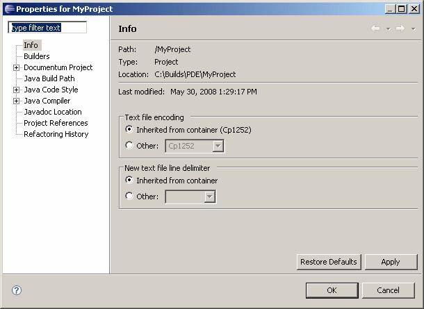 Managing Projects Figure 2. Project properties For more information about configuring: Project install options, see Configuring the project installation options, page 194.
