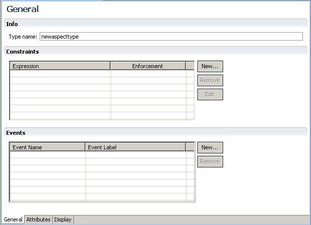 Managing Aspects 3. Enter the folder path and name of the project for which you want to create an aspect type in the Folder: field, or click Browse to select the project from a folder list. 4.