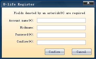 3). Fill in the registration information. 4). Click Confirm. 5).