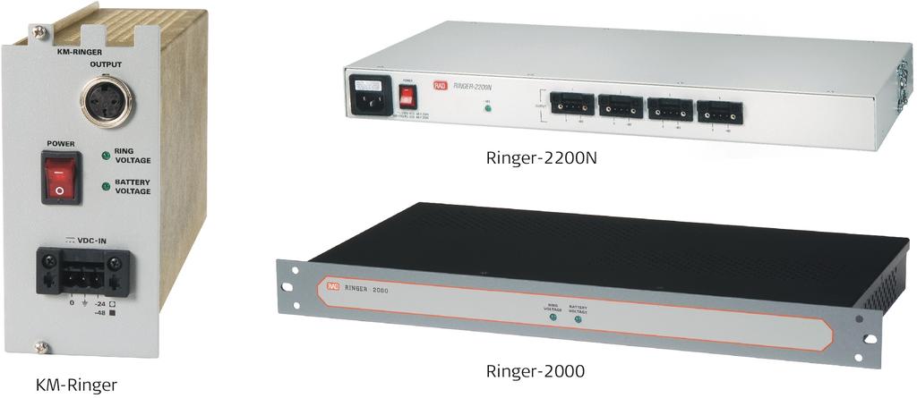 Data Sheet Kilomux Accessories KM-Ringer, Ringer-2000, DC power supplies for Kilomux-2100 voice/fax and ISDN modules Compatible with all voice/fax modules with FXS interface DC feed (battery) and