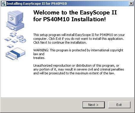 Installing EasyScope II 6 Click on the "Next"
