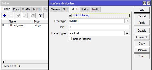 Enable VLAN filtering Now we have finished the VLAN setup we can Enable VLAN Filtering We can