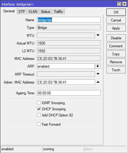 Once ports are configured Bridge DHCP