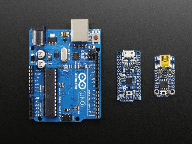 The Pro Trinket 5V uses the Atmega328P chip, which is the same core chip in the Arduino UNO/Duemilanove/Mini/etc.