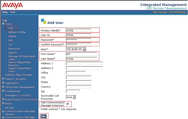5.3. Configure Users This section provides steps to add users to be administered in the SES database.