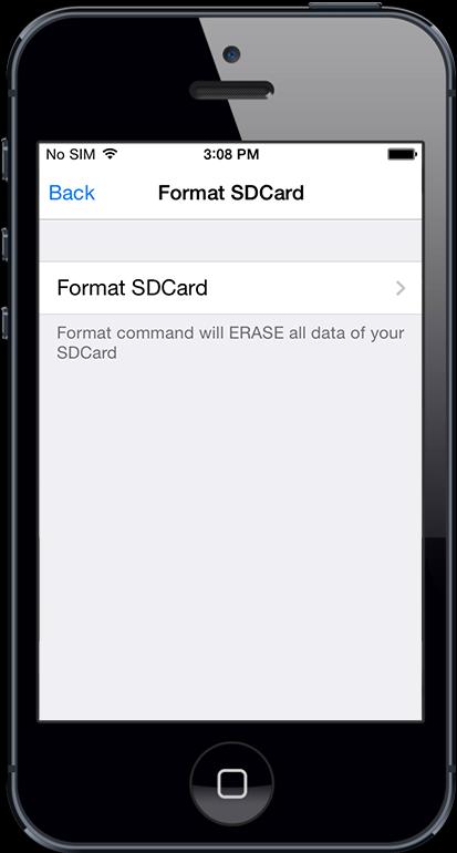 5.2.2.8 Format SD Cart When you insert a new SD card, it has to be formatted before you can use it to save video