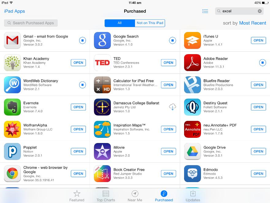 Click to open already installed app Top Charts showcases the top