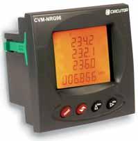 CVM NRG96 Compact Equipment Panel mounted electrical power analyzer (96 x 96 mm) which measures, calculates and displays the main electrical parameters in balanced and unbalanced three-phase systems