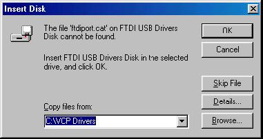 Click OK on the Insert Disk message box. The following window will appear to assist in locating the file. To proceed with the installation without the.