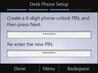 Configure your PIN to unlock phone For security, the phone locks if you leave it unattended for a period of time (determined by your support team). To unlock it, use your unlock PIN.
