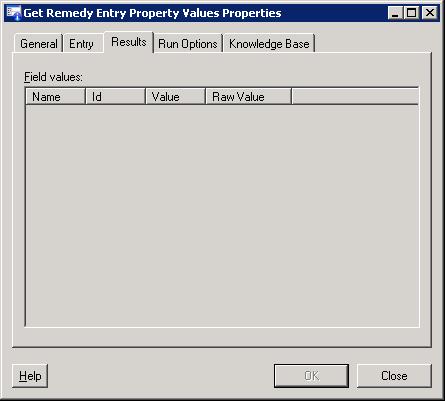 Chapter 5 Using Remedy Activities Viewing Activity Instance Information Viewing Get Remedy Entry Property Values Results When the Get Remedy Entry Property Values activity is launched, the summary