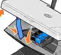 9. Lift the printer unit, and hold the scanner support up while lowering the printer unit until it is completely closed.