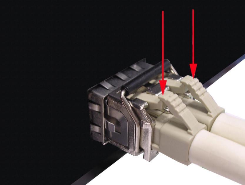 transceiver, please follow the steps shown below: First, press the upper side of