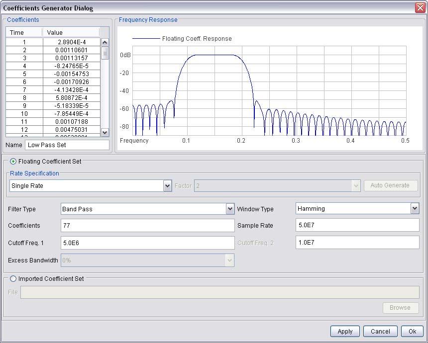 3 4 Chapter 3: Parameter Settings Specifying the Coefficients 3. After making your settings, click Apply.