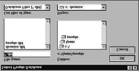 Figure 4-20. Select xxxxx Database Dialog Box Follow these instructions to select a new default database file. The instructions are the same for all database types. 1.