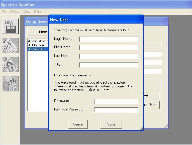 Removing User Rights You can de-activate any user from the Setup Users dialog. To do this: 1. Open the Setup Users dialog box. 2. Select the user name. 3.