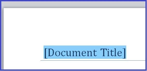 To add a document title: 1 Navigate to the document title placeholder