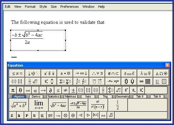 Editing math equations Math equations are edited using the MathType equation editor directly from the XML Author canvas. This feature applies to both newline and inline equations.